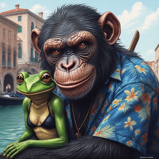 Chimp and Frog Couple